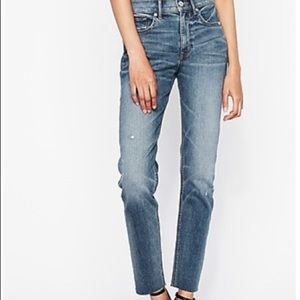 High waisted raw hem original vintage skinny jeans